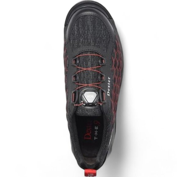 NWT Dexter Mens Size 8 THE C9 Knit BOA Black Red Black Bowling Shoes - Picture 6 of 15